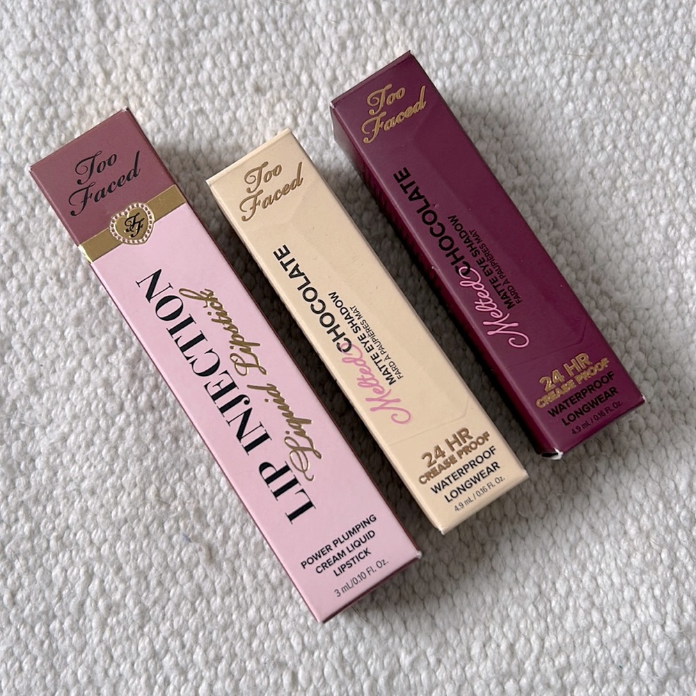 NWT Too Faced Liquid Lipstick Matte EyeShadow Bundle